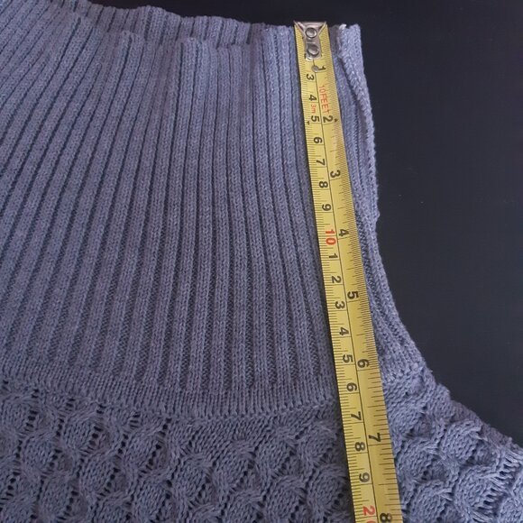 Coofandy SZ L Turtleneck Pastel Blue Intricate Pattern Sweater - Picture 16 of 16